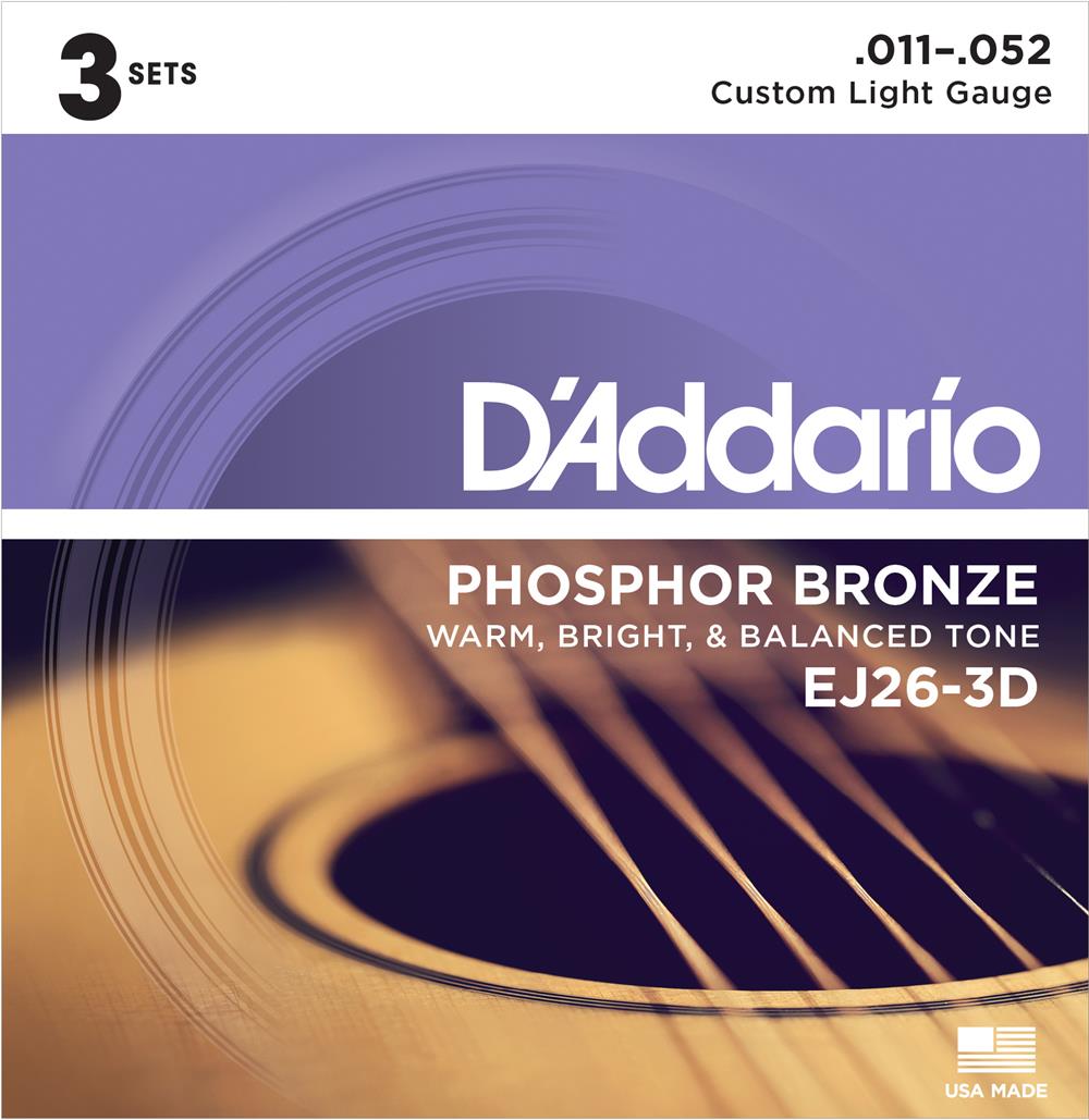 AKUSTİK GİTAR TEL SETİ, 3'LÜ PAKET, PHOSPHOR-BRONZ